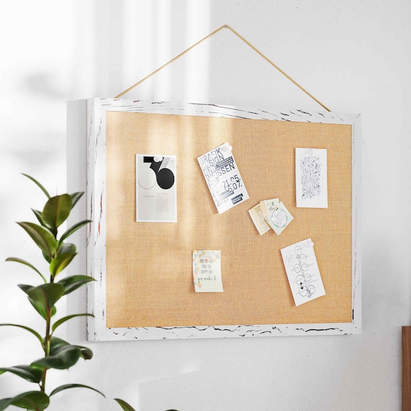 Flash Furniture Juno Rustic Wall Mount Linen Board w/Wood Push Pins, 20x30, Whitewashed HGWA-LINEN-20X30-WHTWSH-GG - main